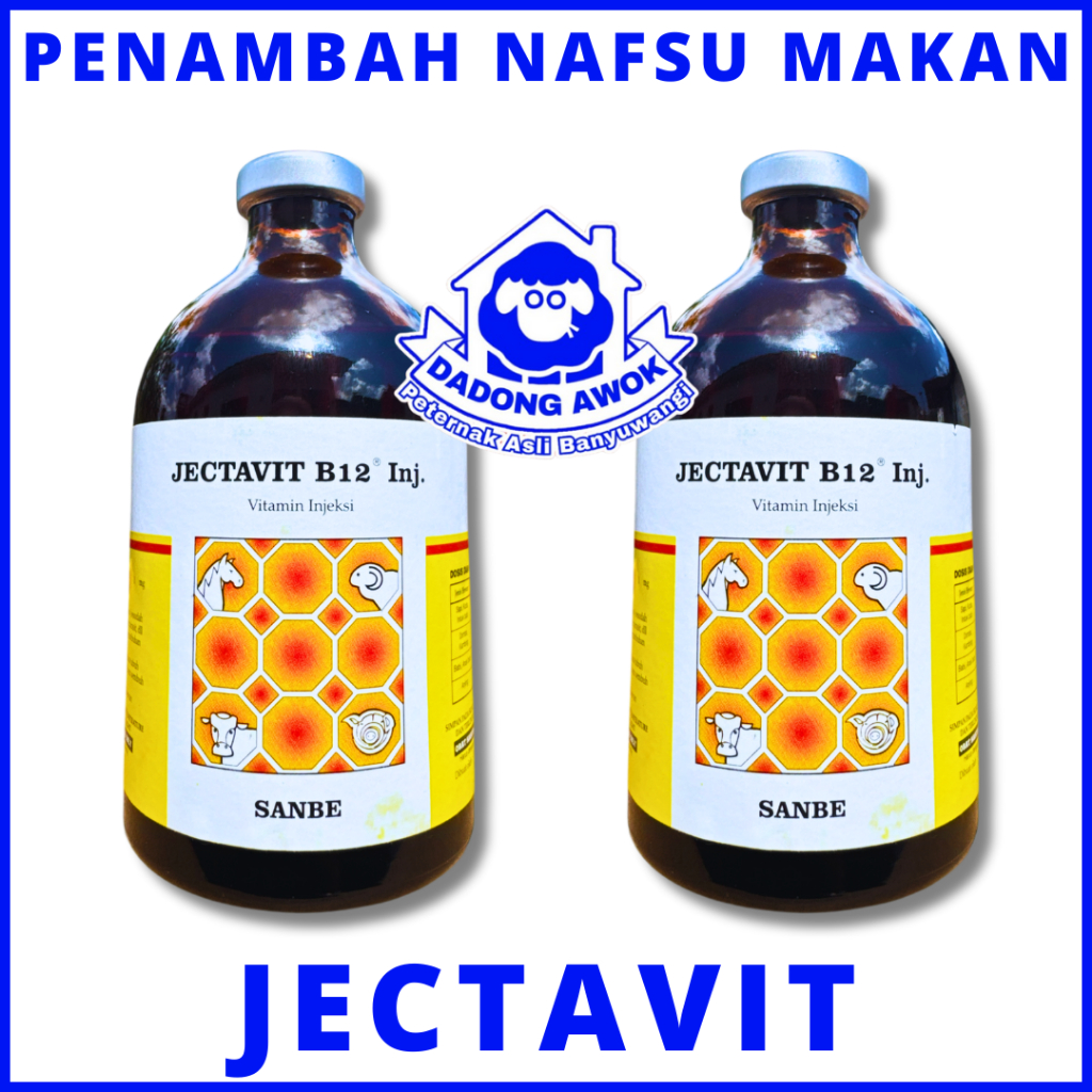 JECTAVIT B12 100 ml Menambah stamina dan Nafsu Makan sapi kambing Domba INJEKVIT B12 - JECTAPROS B12