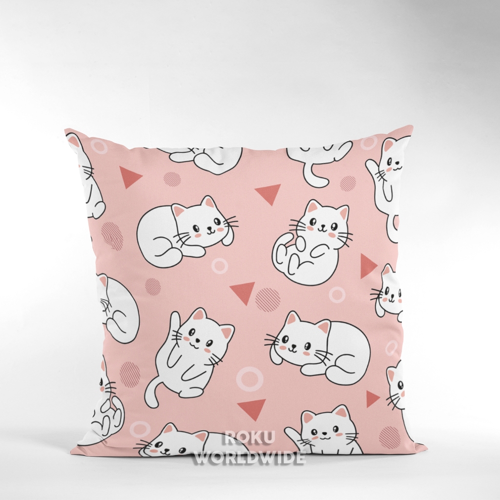 Roku Worldwide Bantal Sofa Aesthetic Karakter Kucing Hewan Binatang Dekorasi Hiasan Kamar JY553