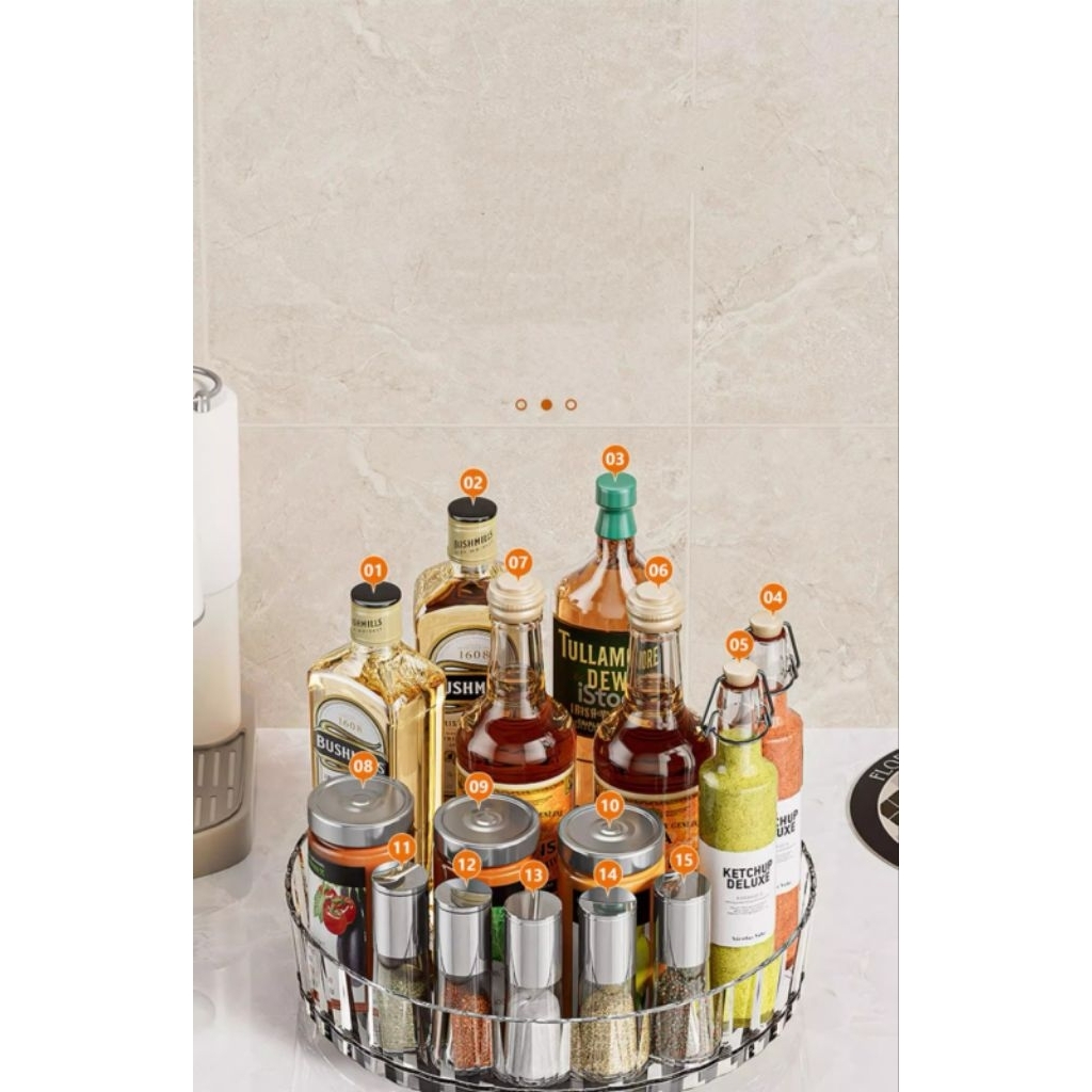 Rak Kosmetik salju kecil 21cm putar 360 derajat aesthetic - tempat make up aesthetic tray aesthetic 