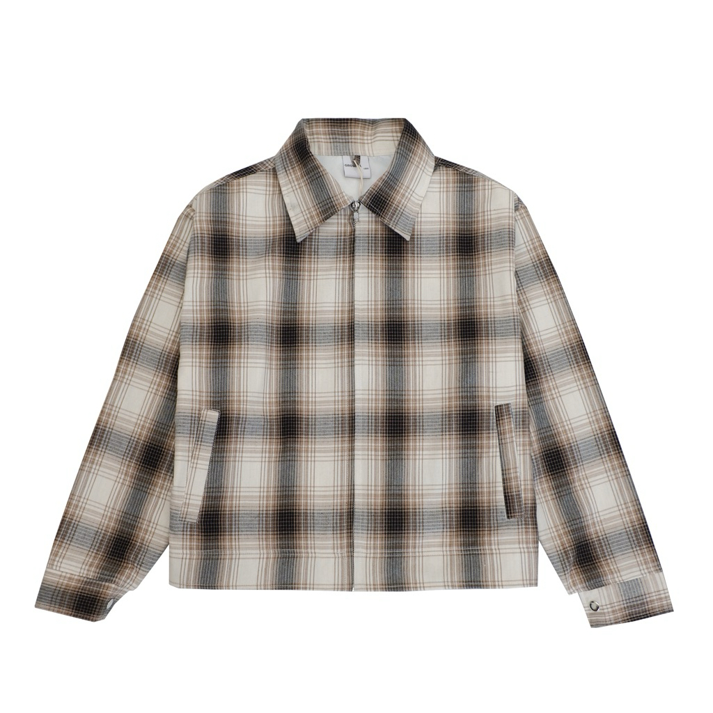 GrowthCasual - Plaid Oatmeal Latte Work-Jacket