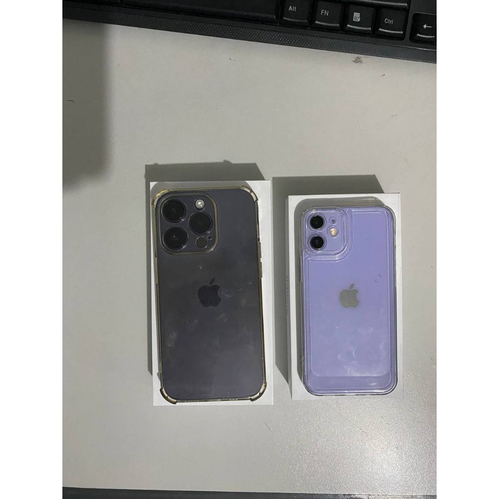 iphone normal 14 pro & 12 mini bea cukai second original minus mulus like new sinyal permanent