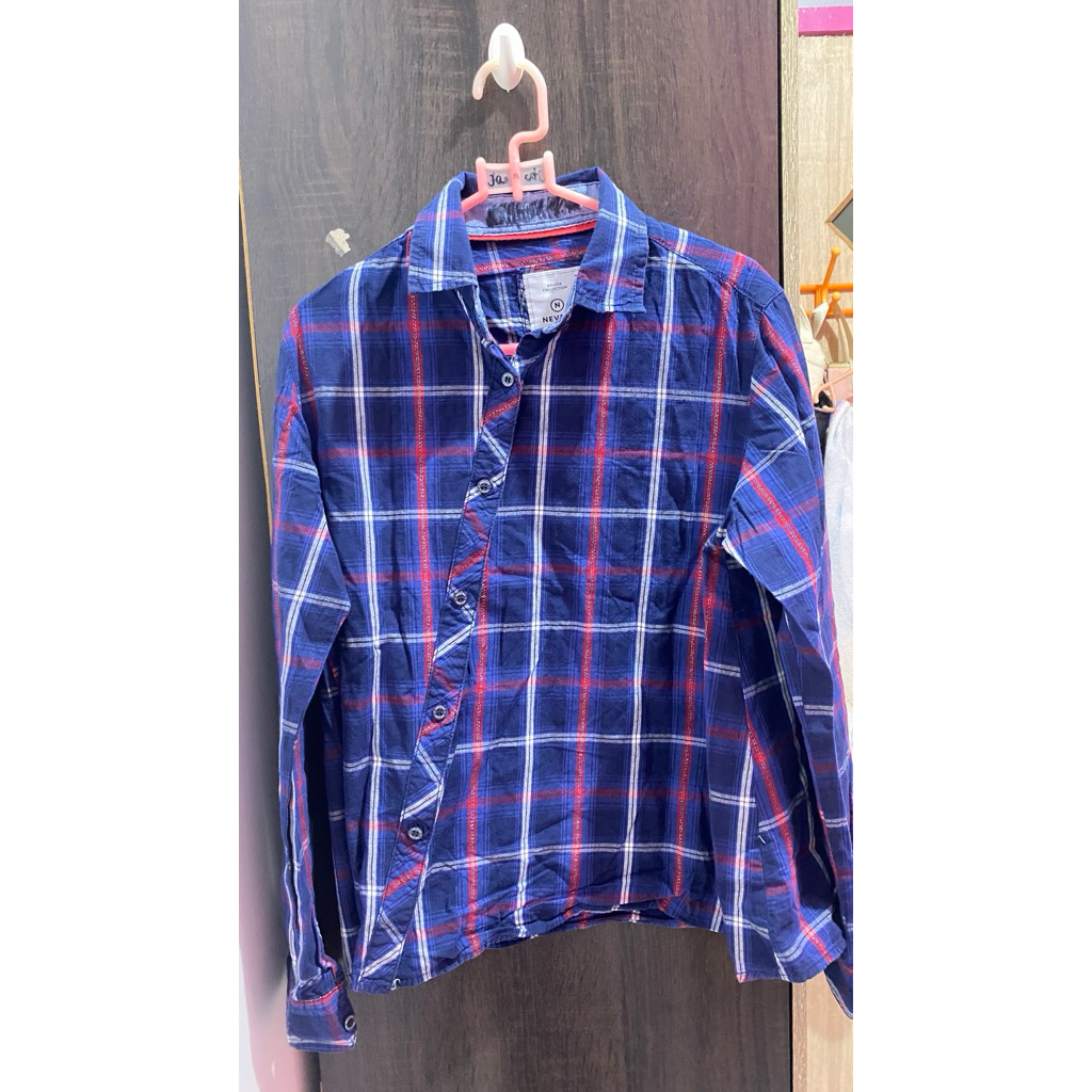 hem wanita kotak kotak birdong