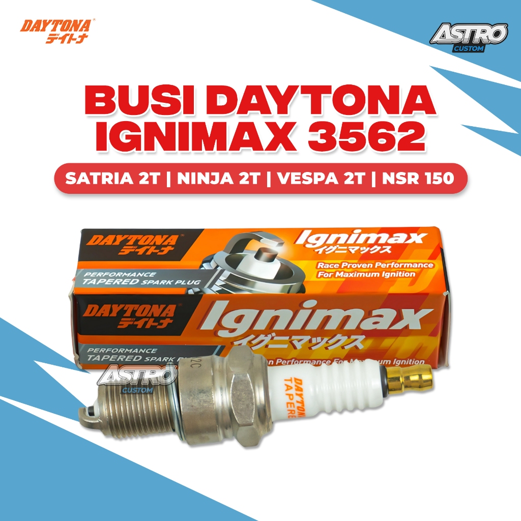 Busi Daytona Tapered Ignimax Ninja 2 Tak Satria 2 Tak RXZ Spark plug 3562 Upgrade CVT Astro Costum