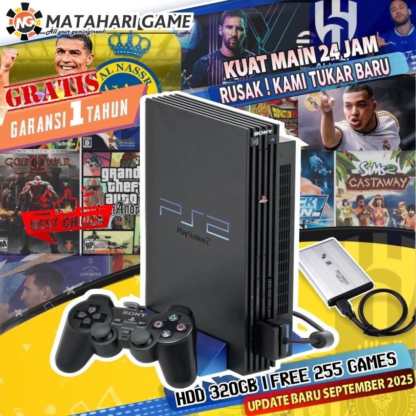 Paket Lengkap Sony PS2 FAT HARDISK USB 500GB
