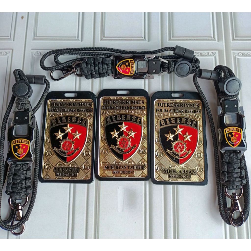 custom id card reserse reskrim bareskrim | lanyard tactical polri | custom id card holder logo polri