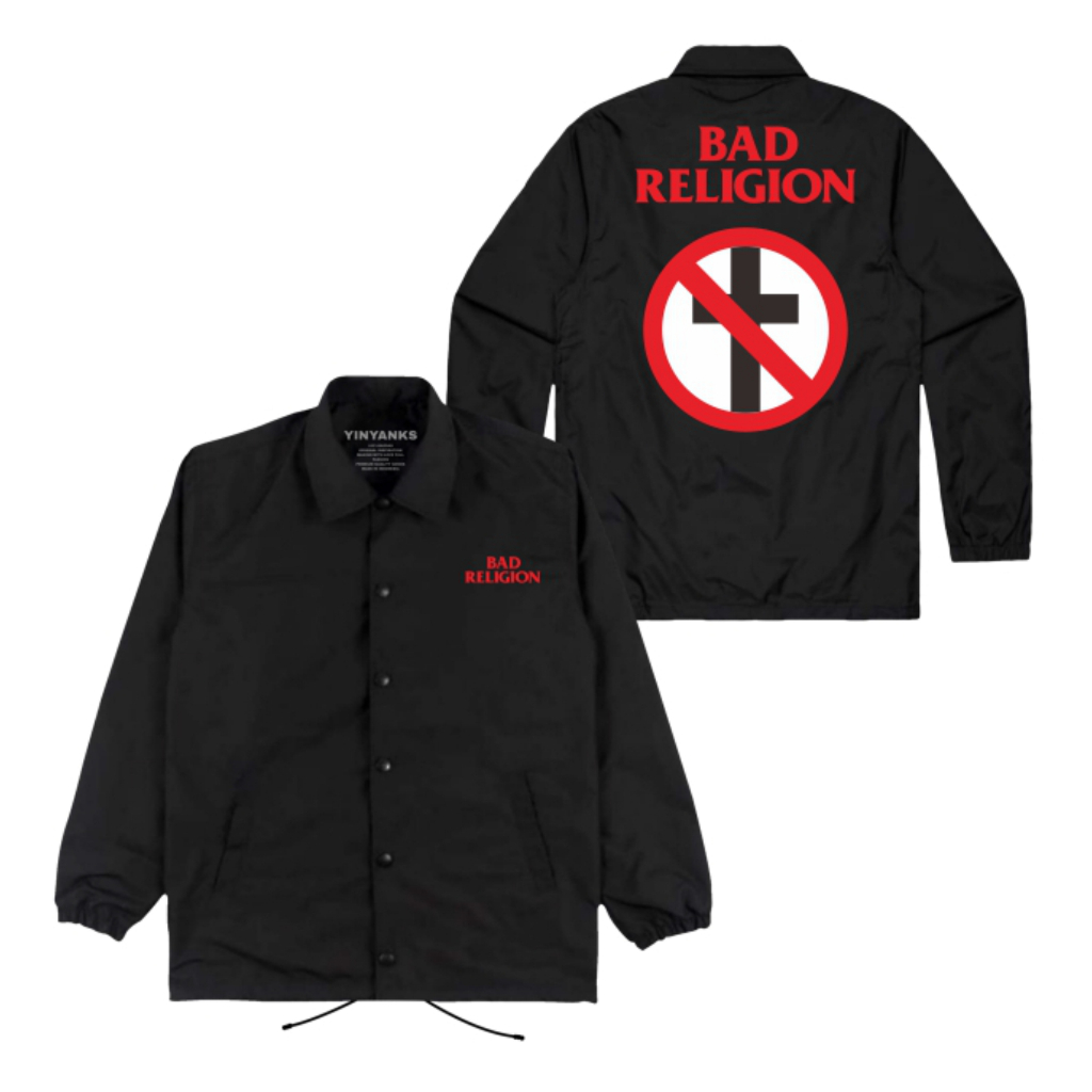 The Getooxs Jacket Coach Bad Religion Salibb Jacket Unisex warna Hitam
