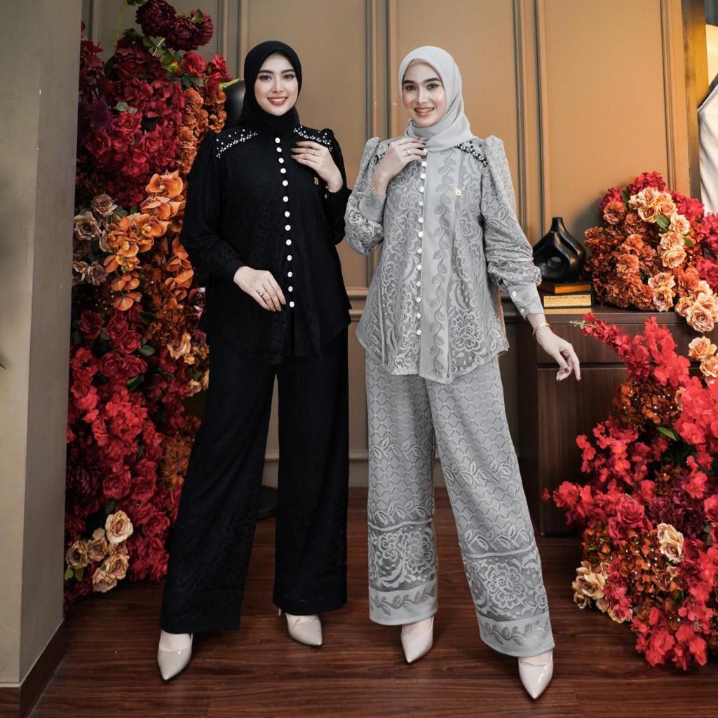 SETELAN WANITA RANIA / NOVELA SET BROKAT MEWAH PREMIUM TERBARU ORIGINAL DUMMA X SPASSY