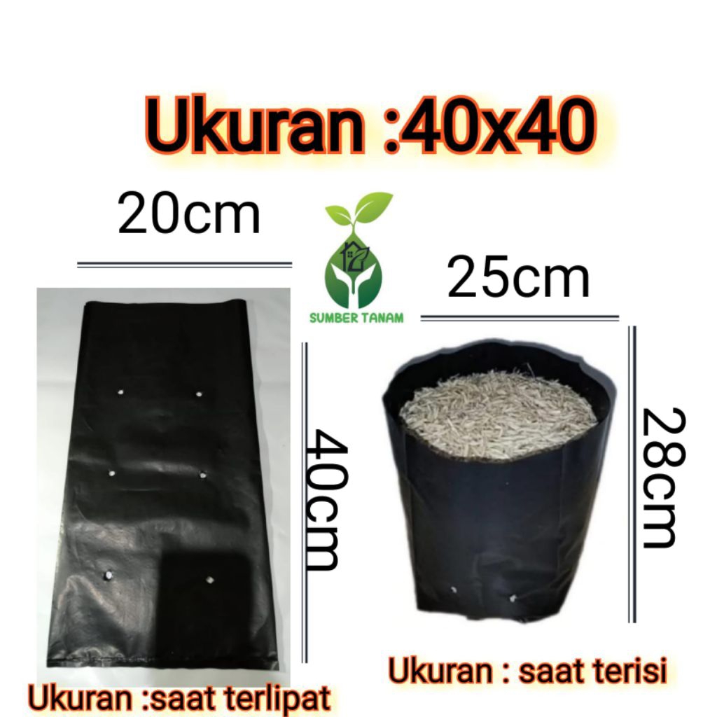 POLYBAG TANAMAN TRBAL/POLYBAG ECERAN /POLYBAG HITAM TEBAL(40×40)