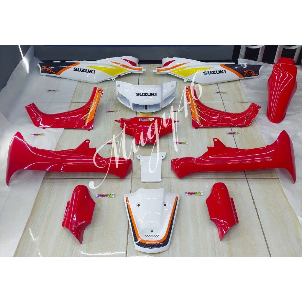 Bodiset repaint satria lumba merah putih