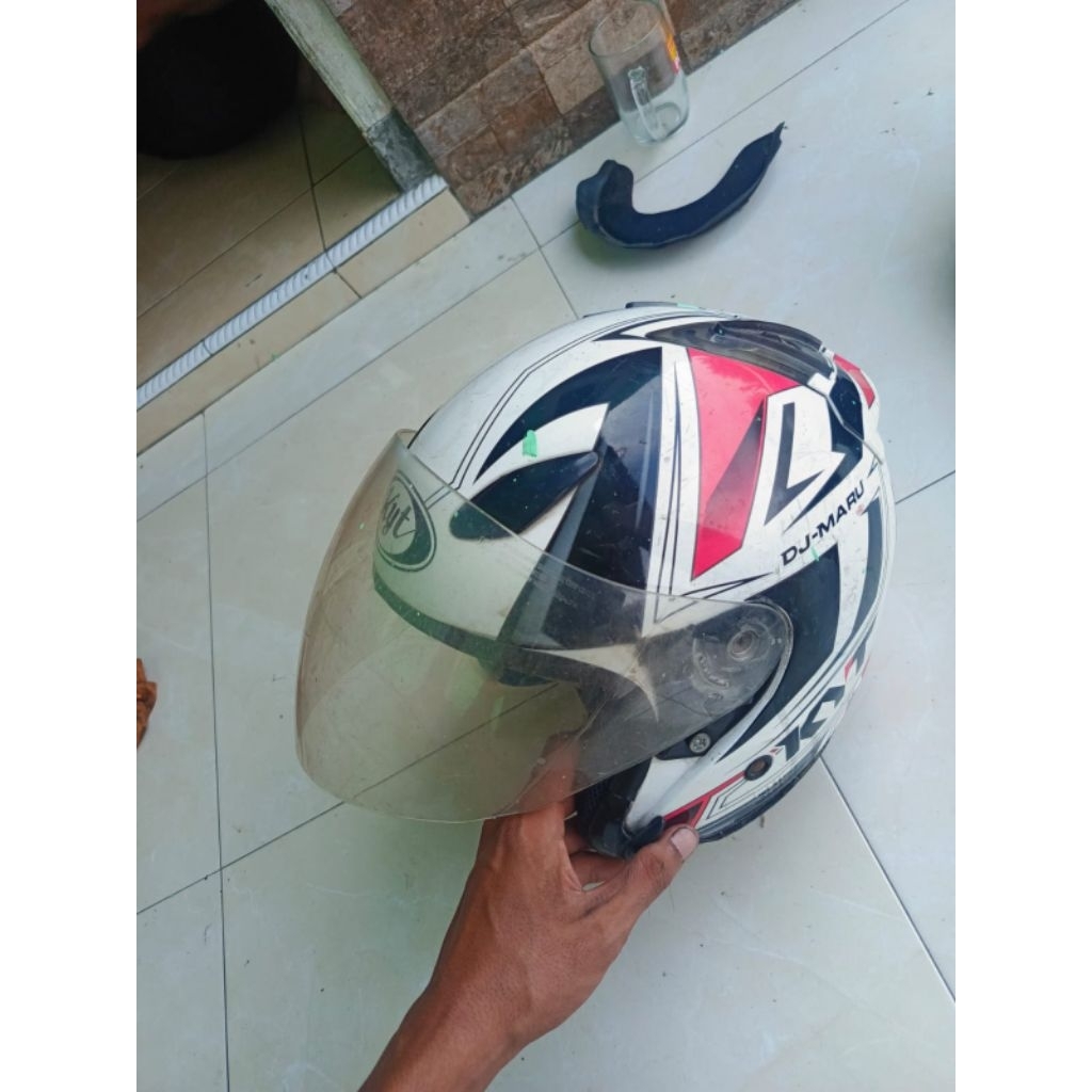 helm kyt ori dj maru lecet pemakaian busa tebal size M