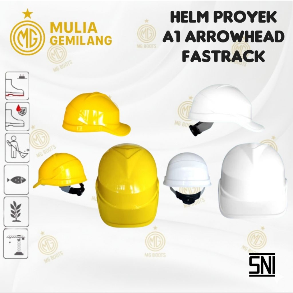 Helm Proyek Safety A1 model topi + Fastrac