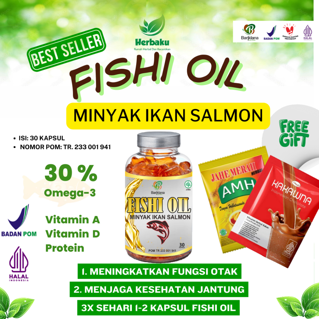 Fishi Oil Minyak Ikan Salmon Omega 3 Halal herbakusukoharjo