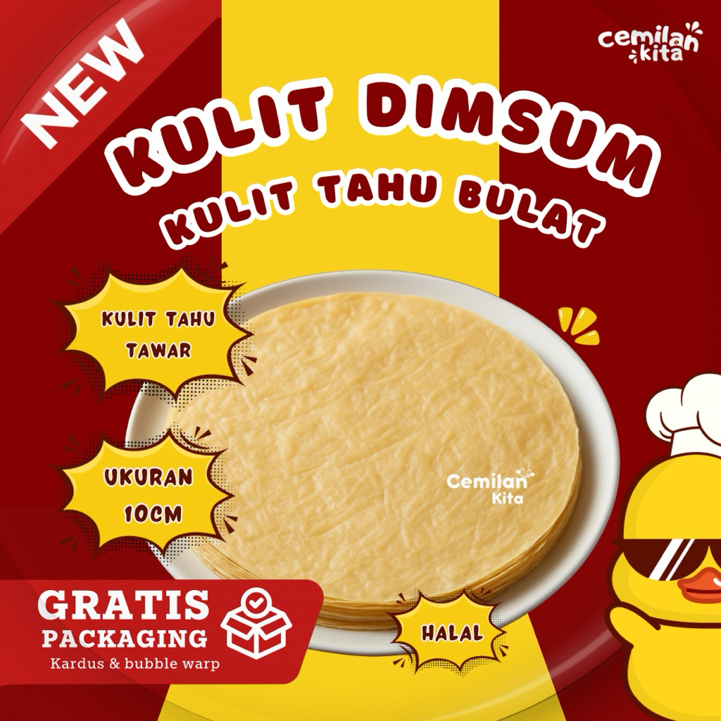 Kulit Tahu Tawar Bulat - Kulit Dimsum Untuk Gyoza Pangsit Halal