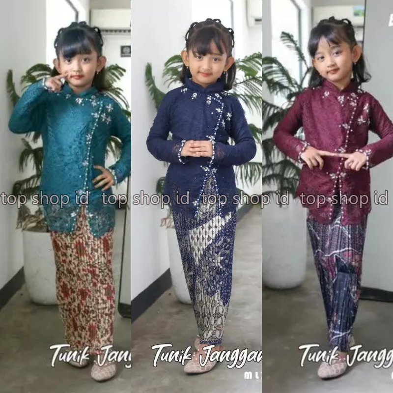 COD set janggan Setelan Kondangan anak / kebaya anak kendangan / kebaya pesta Baju Payet Mutiara