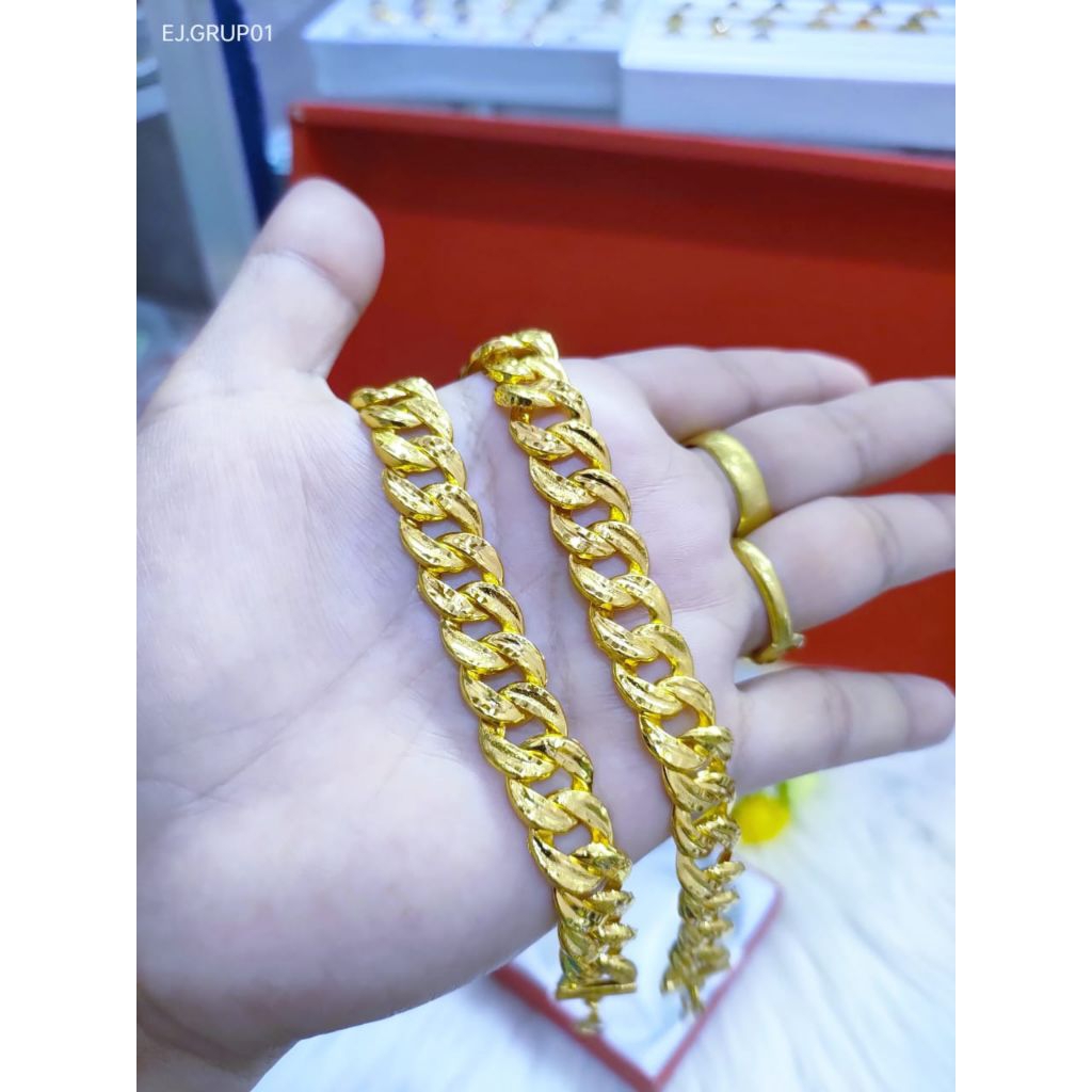 Gelang sisik naga koin91 lapis emas kristal