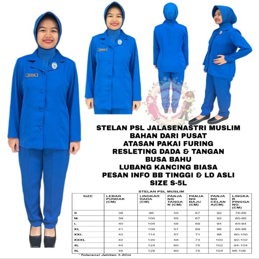 ADIVA - STELAN PSL MUSLIM/CELANA SAJA JALASENASTRI BAHAN DARI PUSAT SUDAH JAHIT