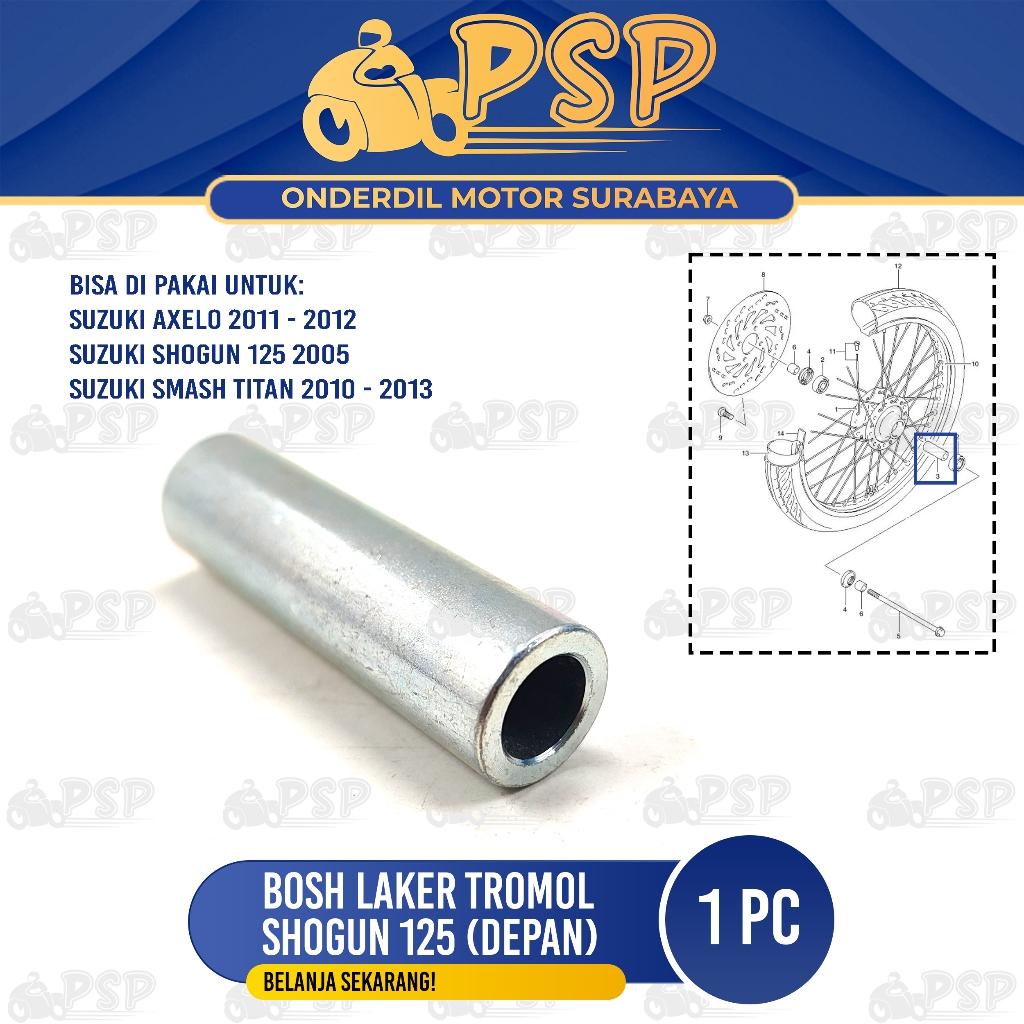Bosh Laker Tromol Depan Shogun 125 SP (10x56) - Bos Laher Bearing Dalam As Roda Axelo Smash Titan