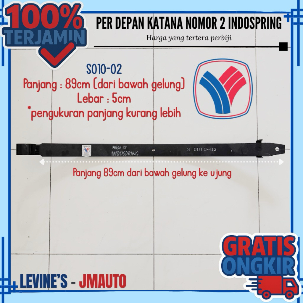 Per depan katana nomor 2 S010-02 merk indospring / per katana depan nomor 2 / per daun suzuki katana