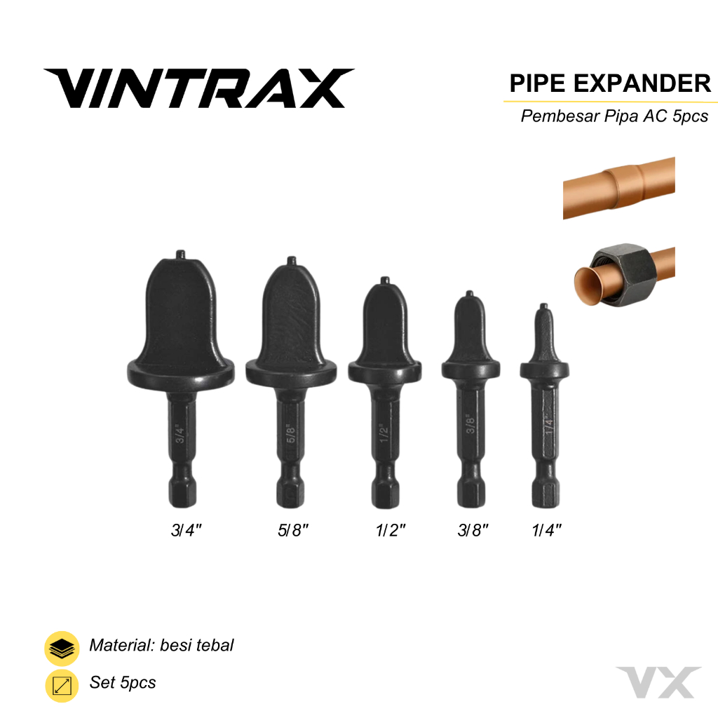 VINTRAX Pembesar Pipa Tembaga 5 PCS / Pembesar Pipa AC / Pipe Expander