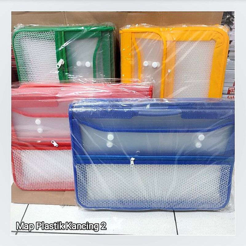 Map Plastik Folder Plastik Map File Kancing Dua Tebal dan Transparan