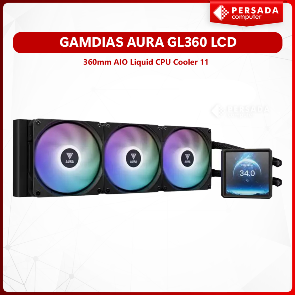 LIQUID COOLER GAMDIAS AURA GL360 LCD - 360mm AIO Liquid CPU Cooler