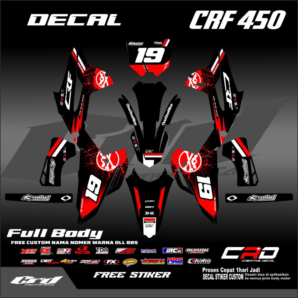 DECAL CRF 450 DECAL CRF 450 FULL BODY BISA REQUEST FULL BODY DECAL CRF 450