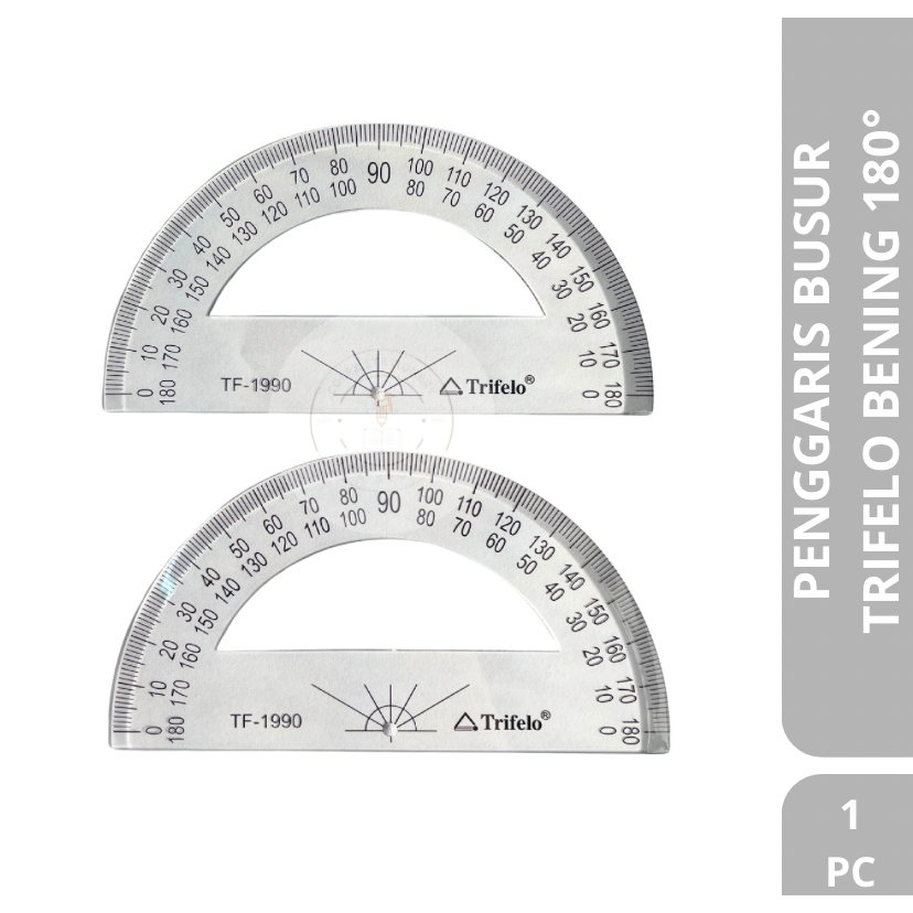 [1 PC] Penggaris Busur / Mika Busur Tebal / Busur Plastik Ukuran Besar 180 Derajat Trifelo