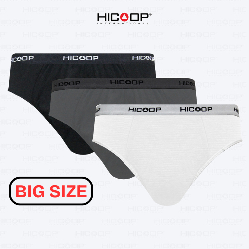Hicoop - Big Size Underwear Brief - Celana Dalam Pria - Hitam/Abu/Putih - Isi 3 Pcs - HBKL-SC302 BS 