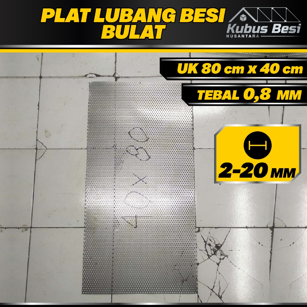 Ram Grill Speaker - 80x40 cm - Plat Lubang Bulat 2,3,4,5,6,7,8,9,10,12,14,16,18,20 mm - Tebal 0,8 mm