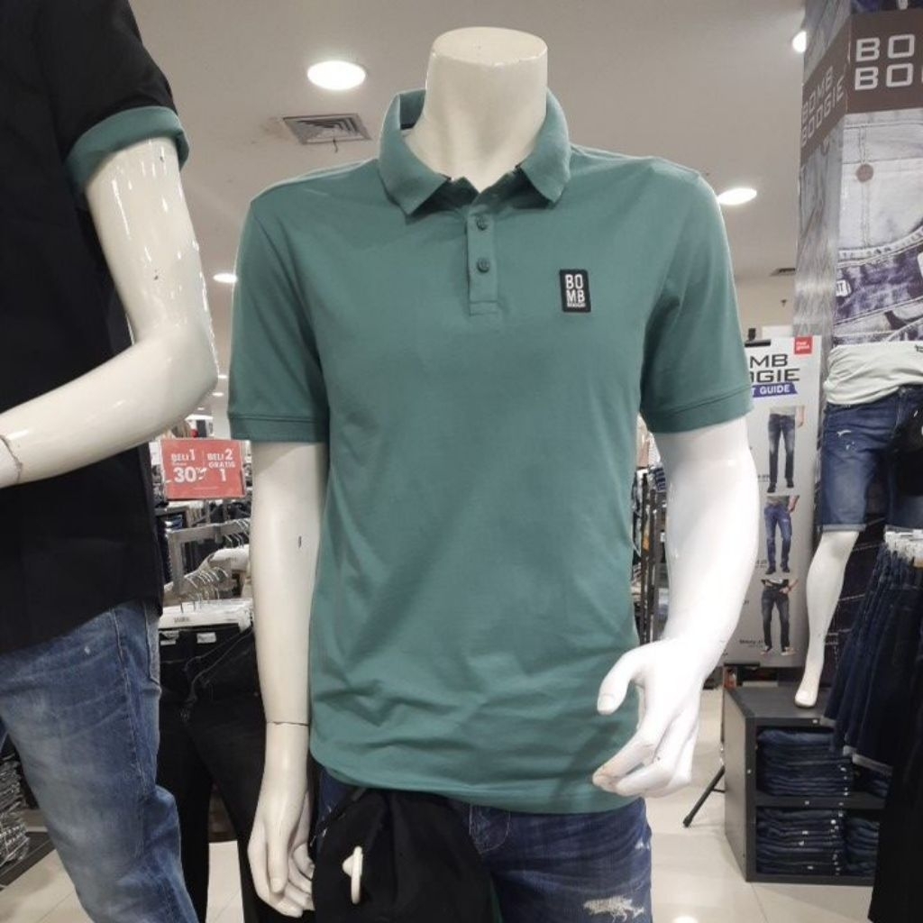 BOMBBOOGIE POLO SHIRT PENDEK PRIA SLIM FIT ORIGINAL
