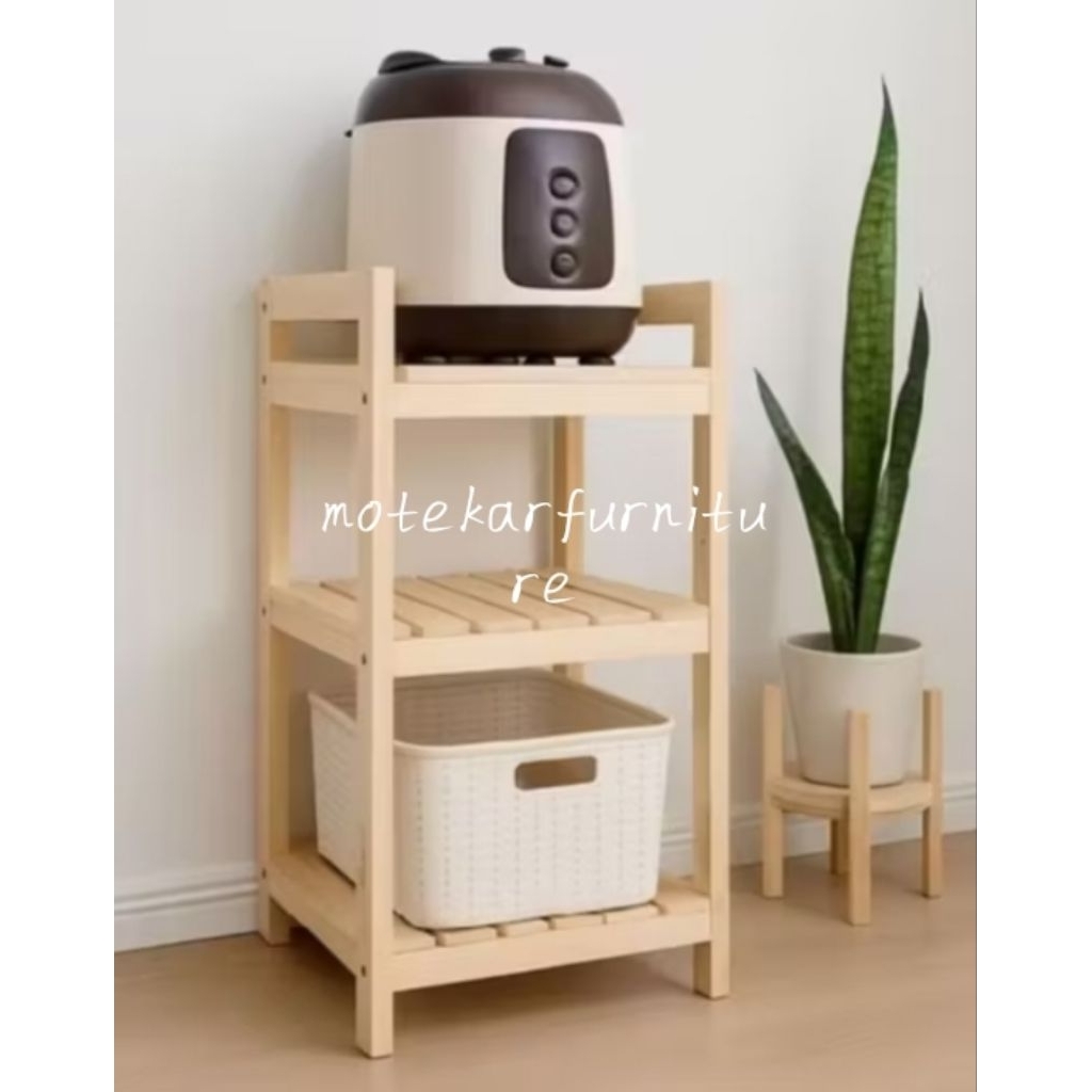 Rak rice cooker dan rak dispenser rak 3 susun