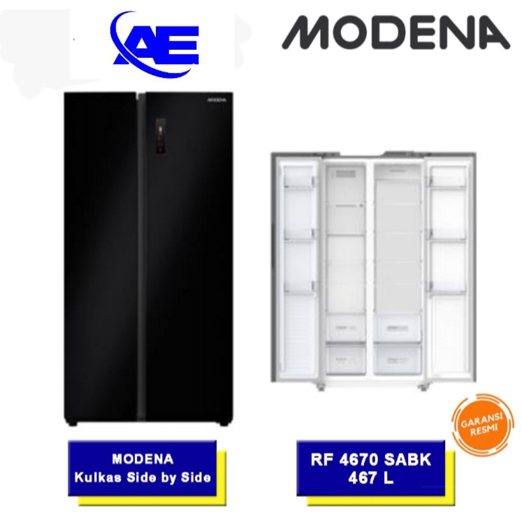 KULKAS SIDE BY SIDE MODENA RF-4670SABK