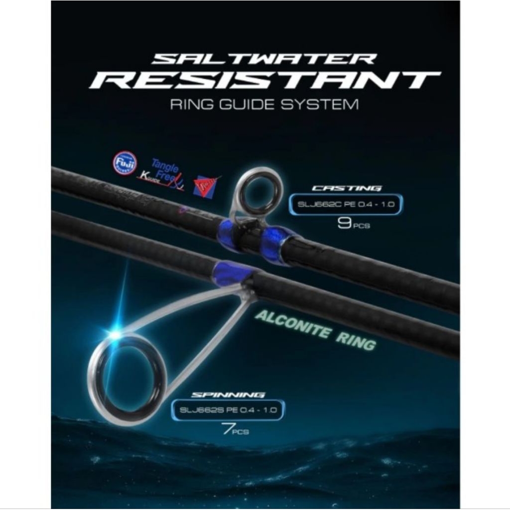 joran pancing daido super ocean joran superlight jigging 662 spinning atau bc type carbon