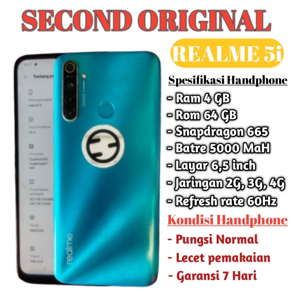 Realme 5i Ram 4/64 Original handphone+box