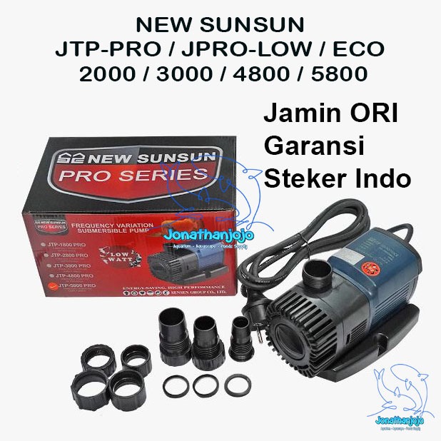 AF SUNSUN JTP PRO 2000 2500 3000 4800 5800 Liter/Jam JPRO LOW ECO SNI Original Pompa Low watt aquari