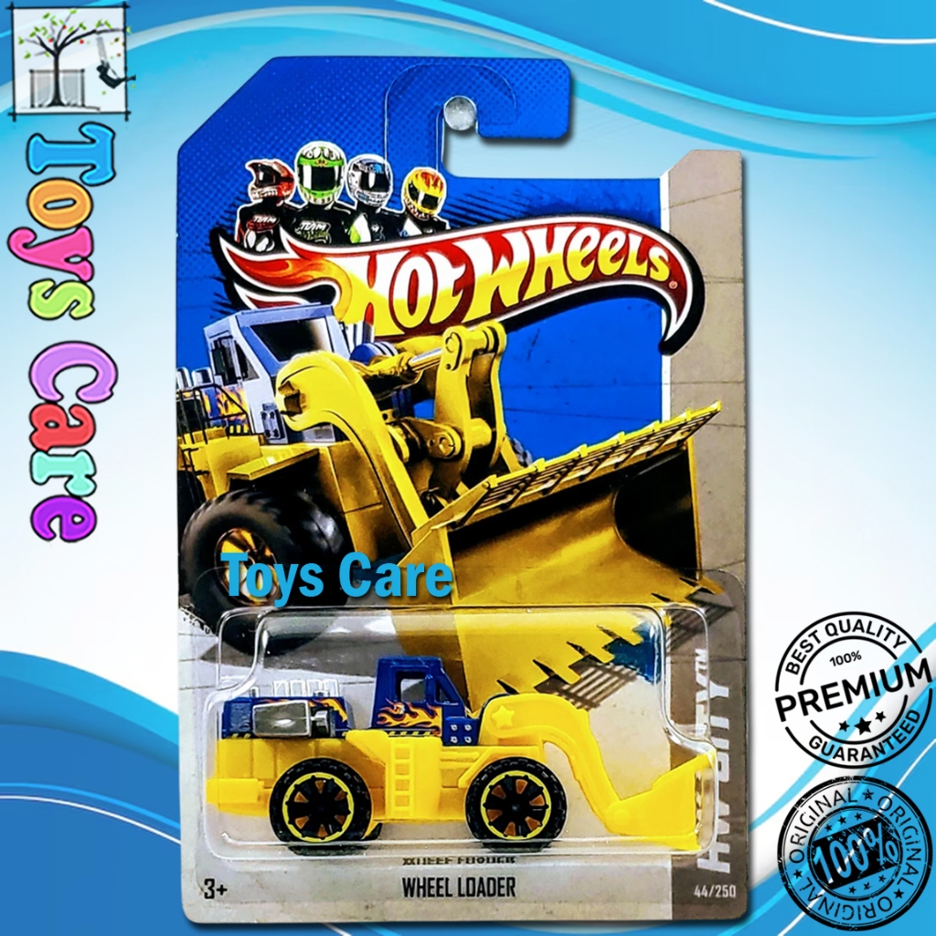 Hot Wheels Wheel Loader Kuning Biru Mobil Alat Berat Tractor