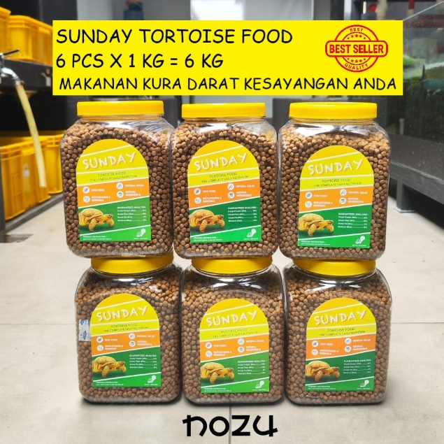 1 KG SUNDAY TORTOISE FOOD 1KG - MAKANAN KURA DARAT SULCATA ALDABRA PARDALIS INDIAN STAR - PELET KURA