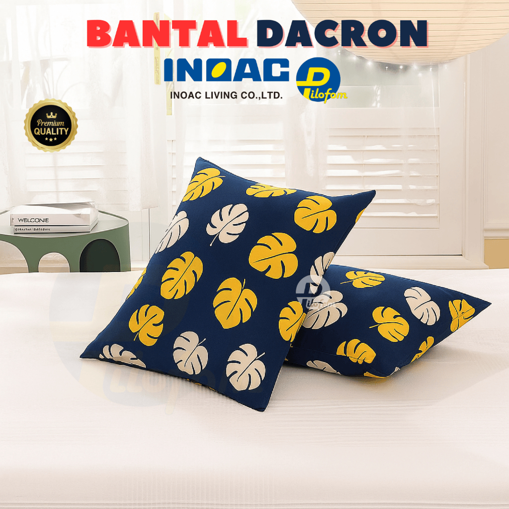 Bantal Dakron / Bantal Dacron Silicon Inoac Pilofom Hotel isi silikon Asli murah termasuk cover