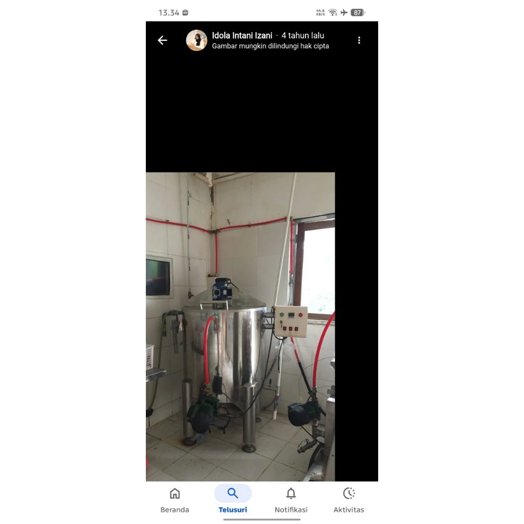 susu sapi murni matang (pasteurisasi)