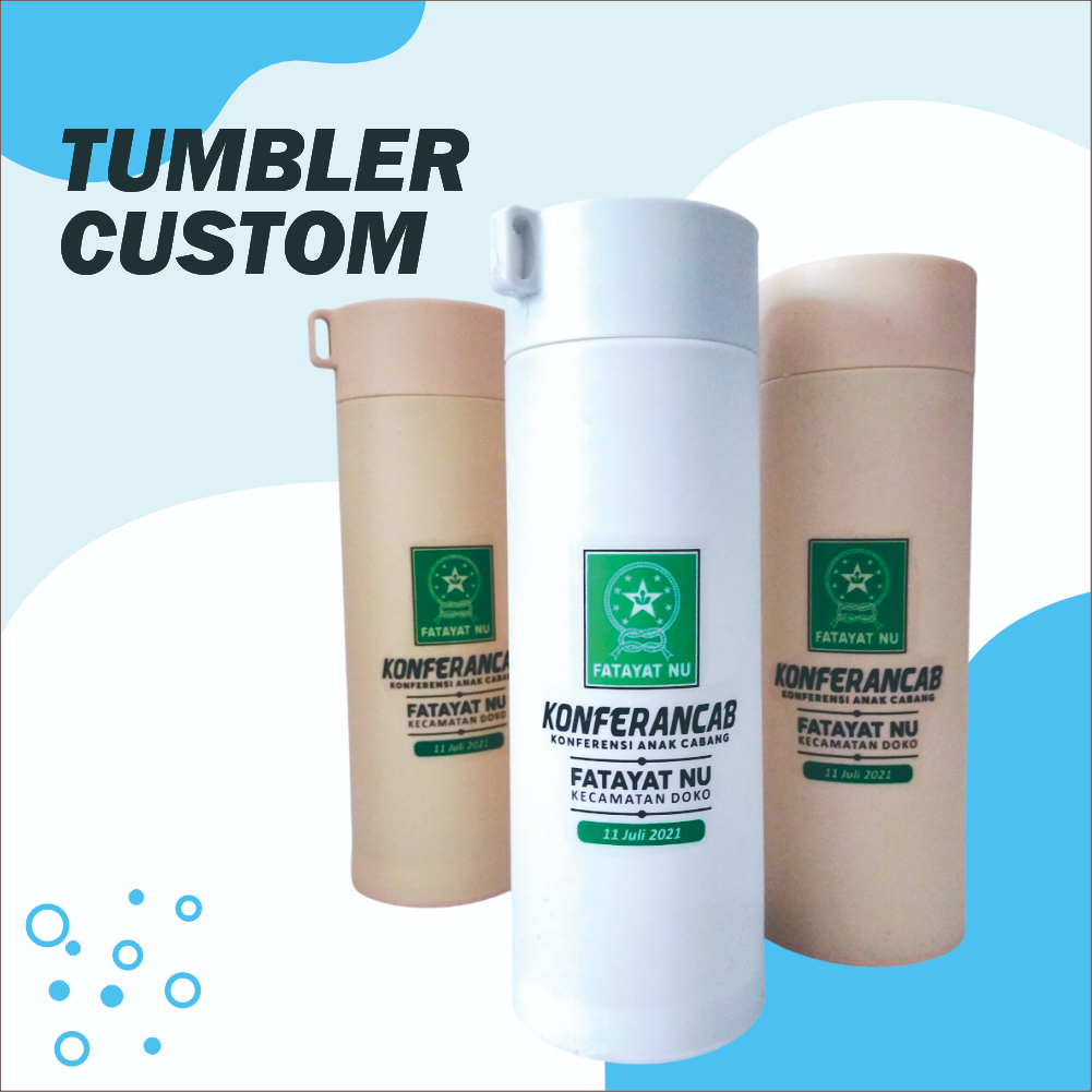 Tumbler Custom Nama & Logo | Tumbler Kaca Printing | Tumblr Custom | Souvenir Tumbler