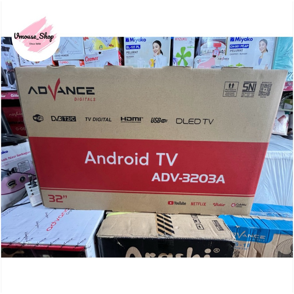 ADVANCE TV LED ANDROID ADV 3203A - ANDROID TV LED ADVANCE 32 INCH DIGITAL USB MOVIE - DIGITAL TV ADV