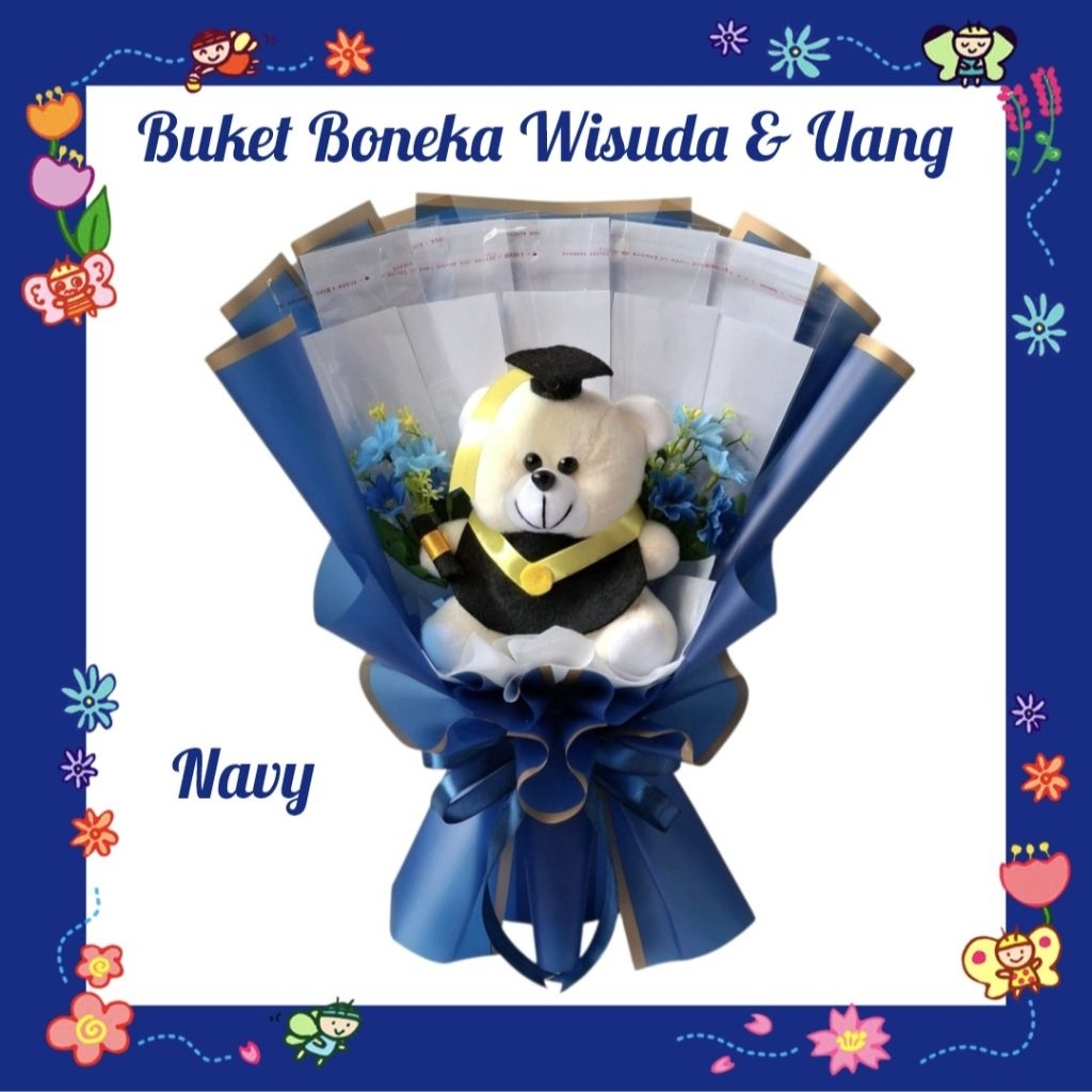 Buket Boneka Wisuda & Uang / Buket Boneka Wisuda dan Uang 5-10 Slot