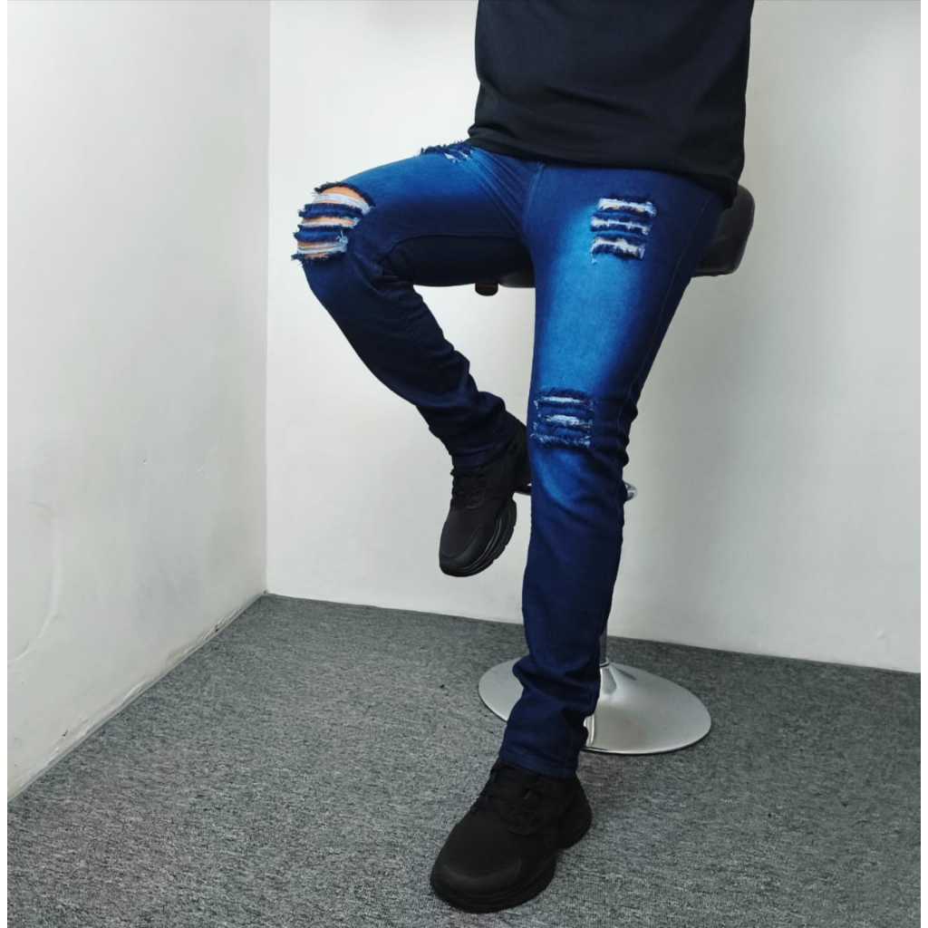Celana jeans pria sobek/Celana jeans slimfit/Celana sobek pria korean stlye