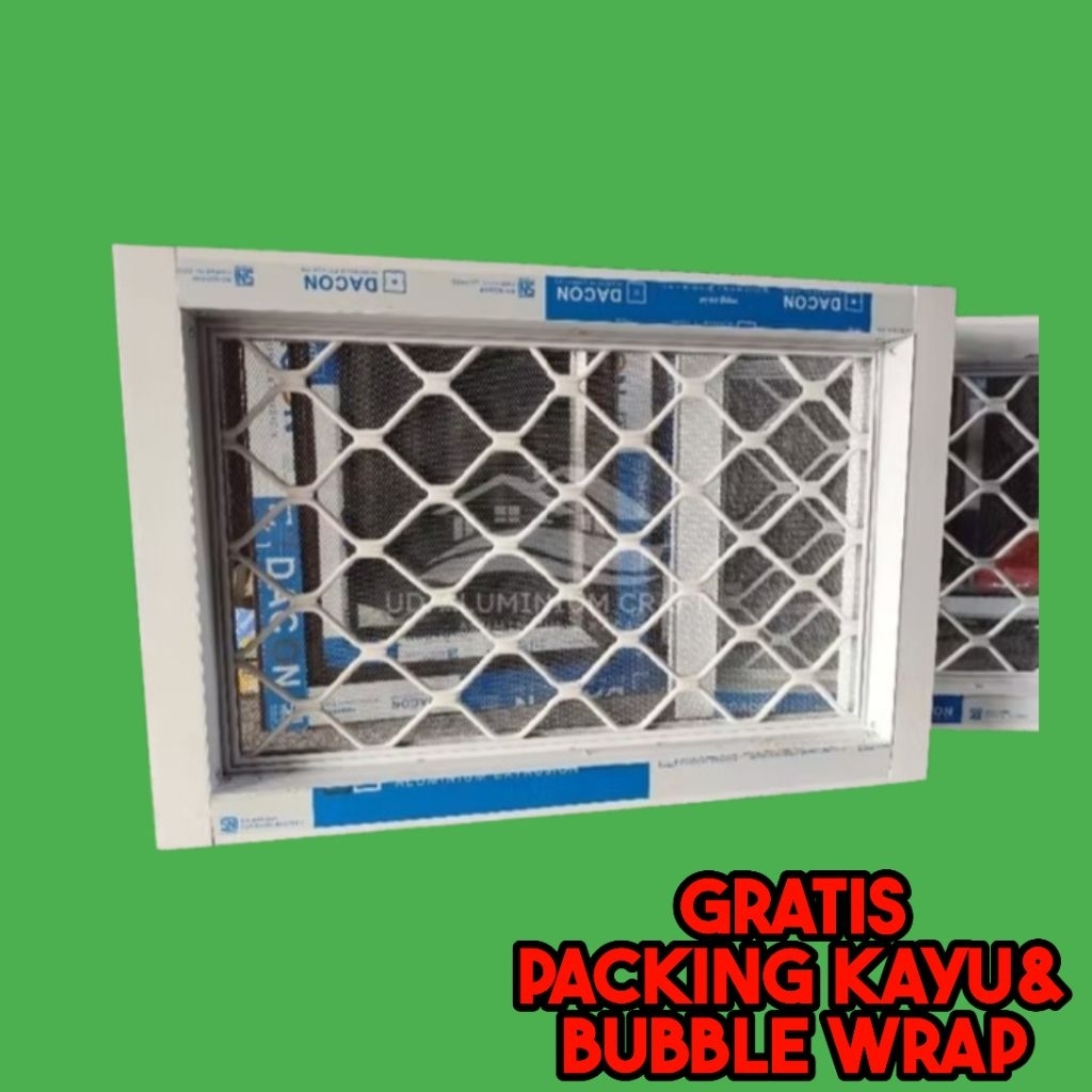 BOVEN VENTILASI ALUMINIUM EXPANDA KAWAT NYAMUK TANPA KACA FREE PACKING KAYU