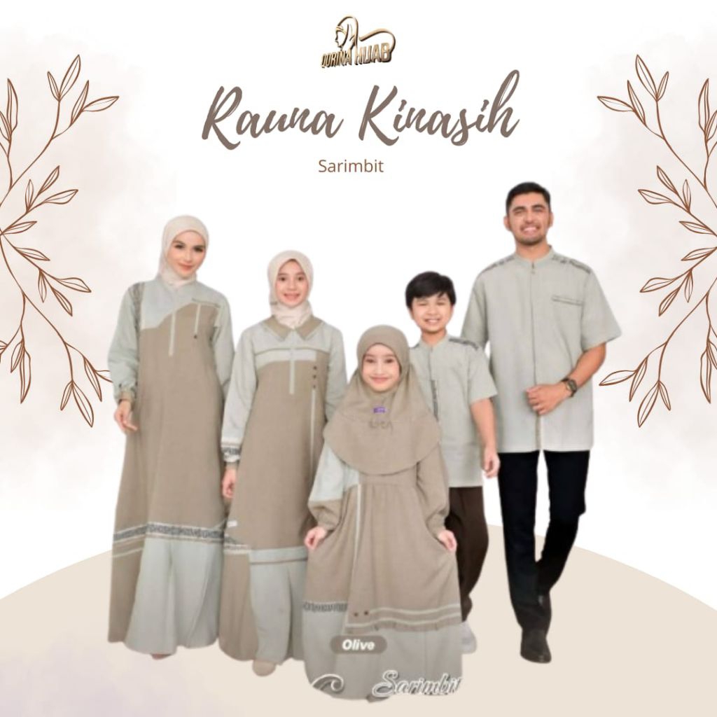 RAUNA KINASIH olive sarimbit / rauna pride / sarimbit lebaran 2026 / sarimbit keluarga / gamis lebar