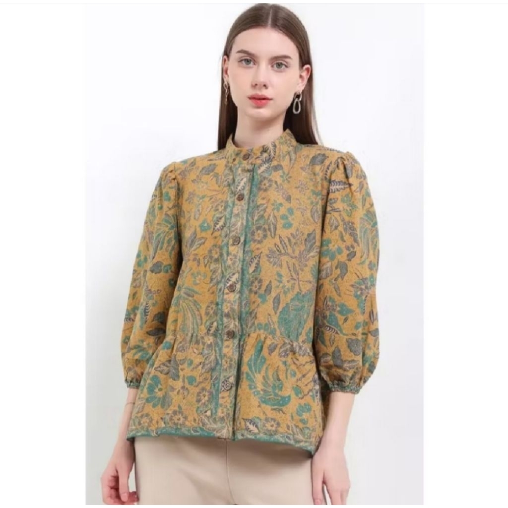 Baju Batik Blus SOLO Cocok Buat Casual Kerja Dan Kondangan Lapis Trickot