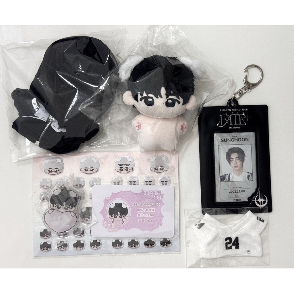 (Ready) Doll Sunghoon 8cm (Puppysung Black Hair), Doll clothes 10cm, ID CARD CAHOL FATE+ JAPAN SUNGH