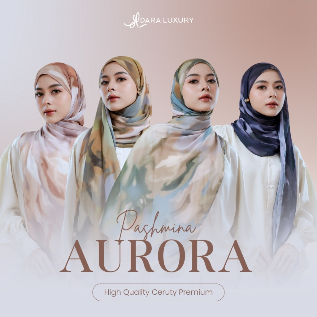 Pashmina Printed Turkey | Hijab Pashmina Motif  | Jilbab Turki Pashmina Arab | Aurora by Dara Luxury