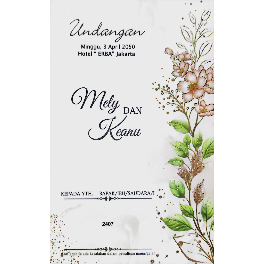 ERBA 2407 Blangko Undangan KOSONGAN, Undangan Pernikahan Murah