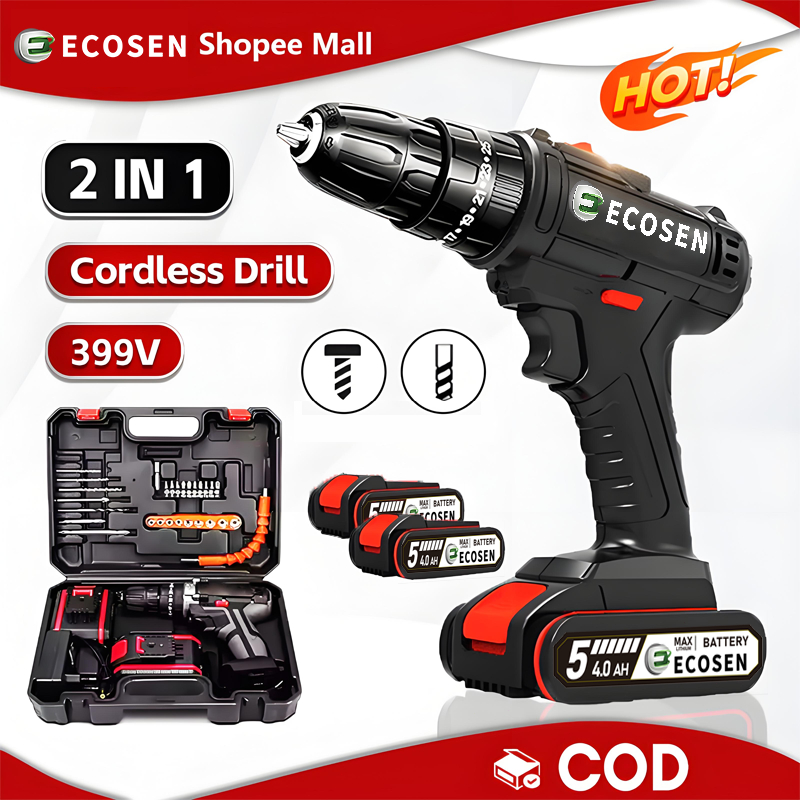 Mesin Bor Baterai Tangan 98V Bor listrik Bor Baterai Cordless Impact Drill 2 Baterai/Bor batre